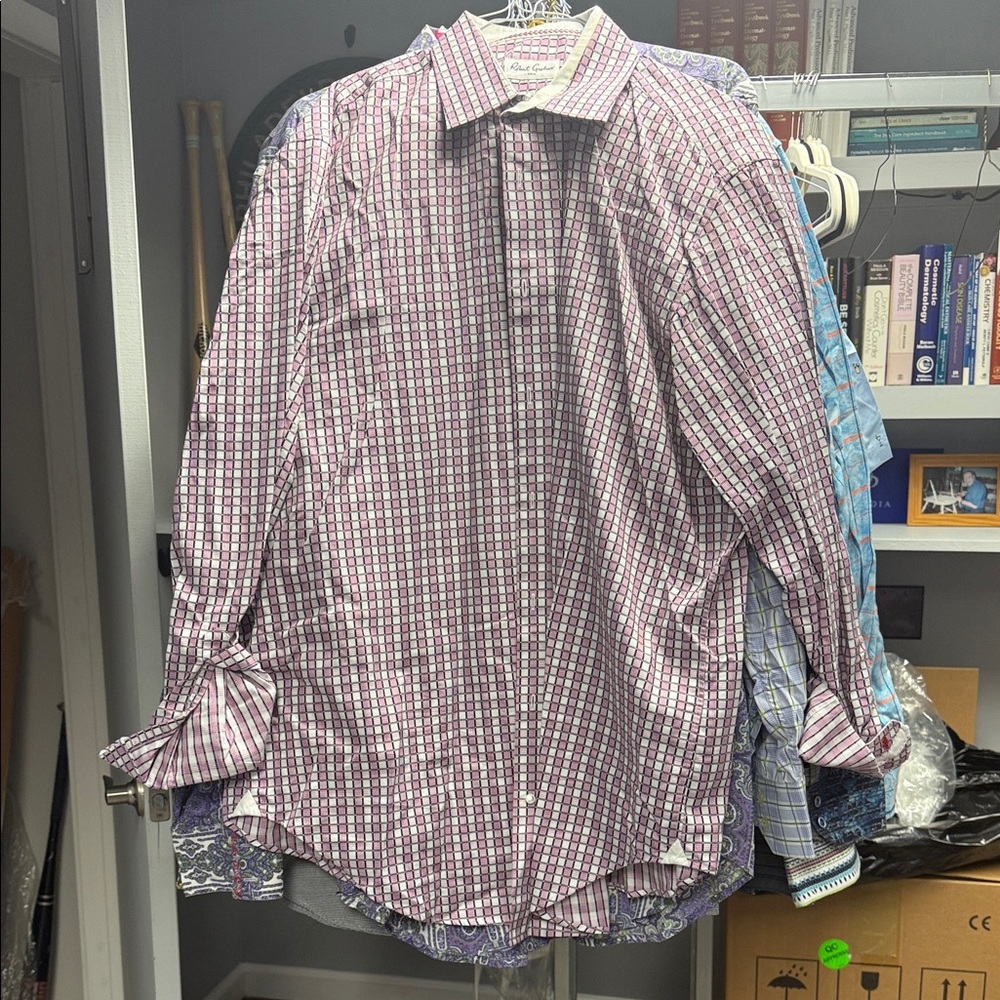 Robert Graham Men's Plaid Shirt - Red and White